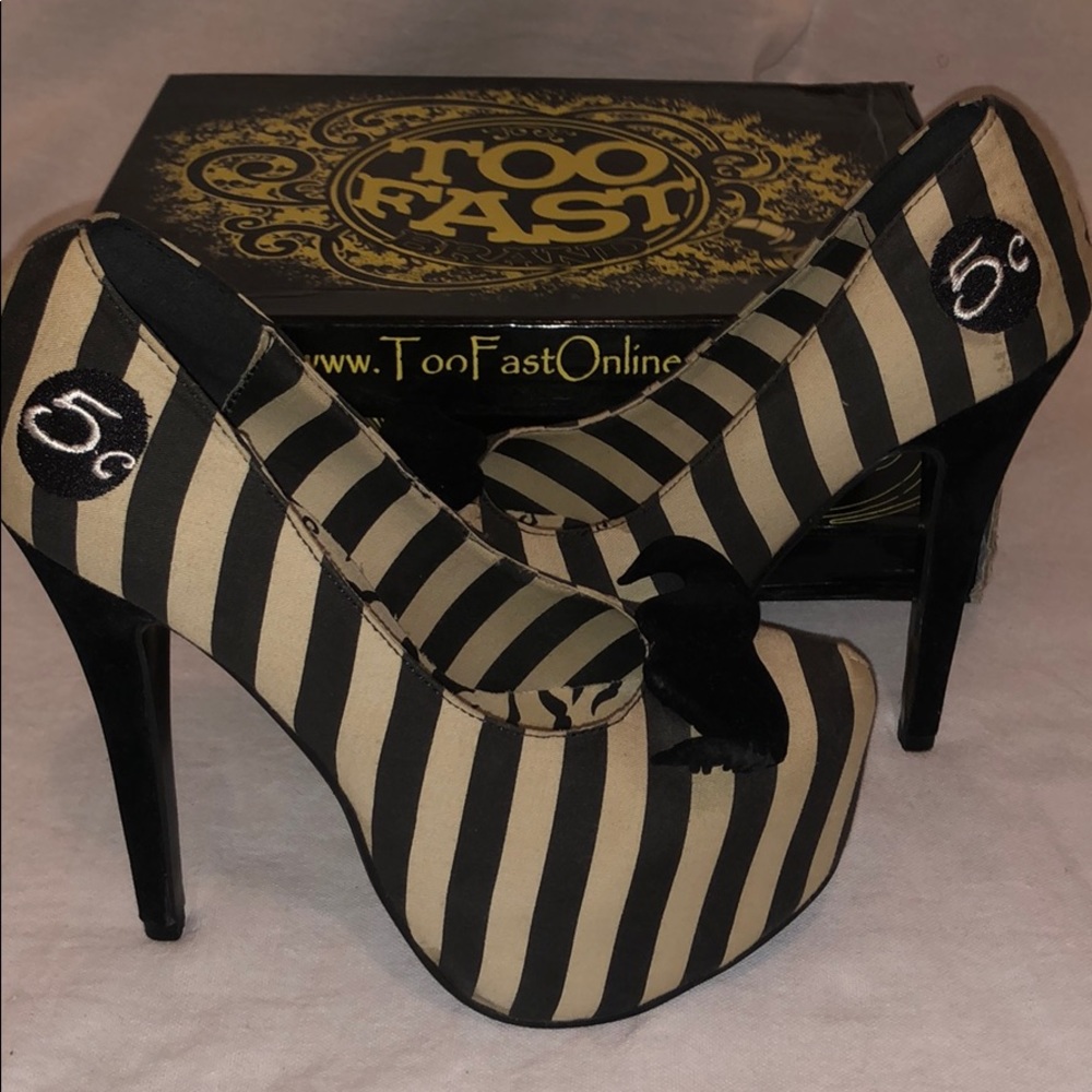 Too Fast Mustache Stiletto Heels - Picture 2 of 8